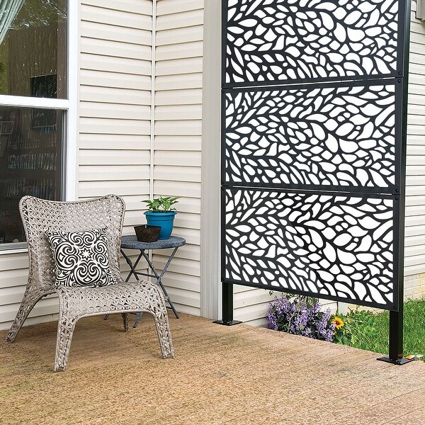 Shop HighlanderHome Freestanding Modular Metal Privacy Screen, 4FtX 6Ft