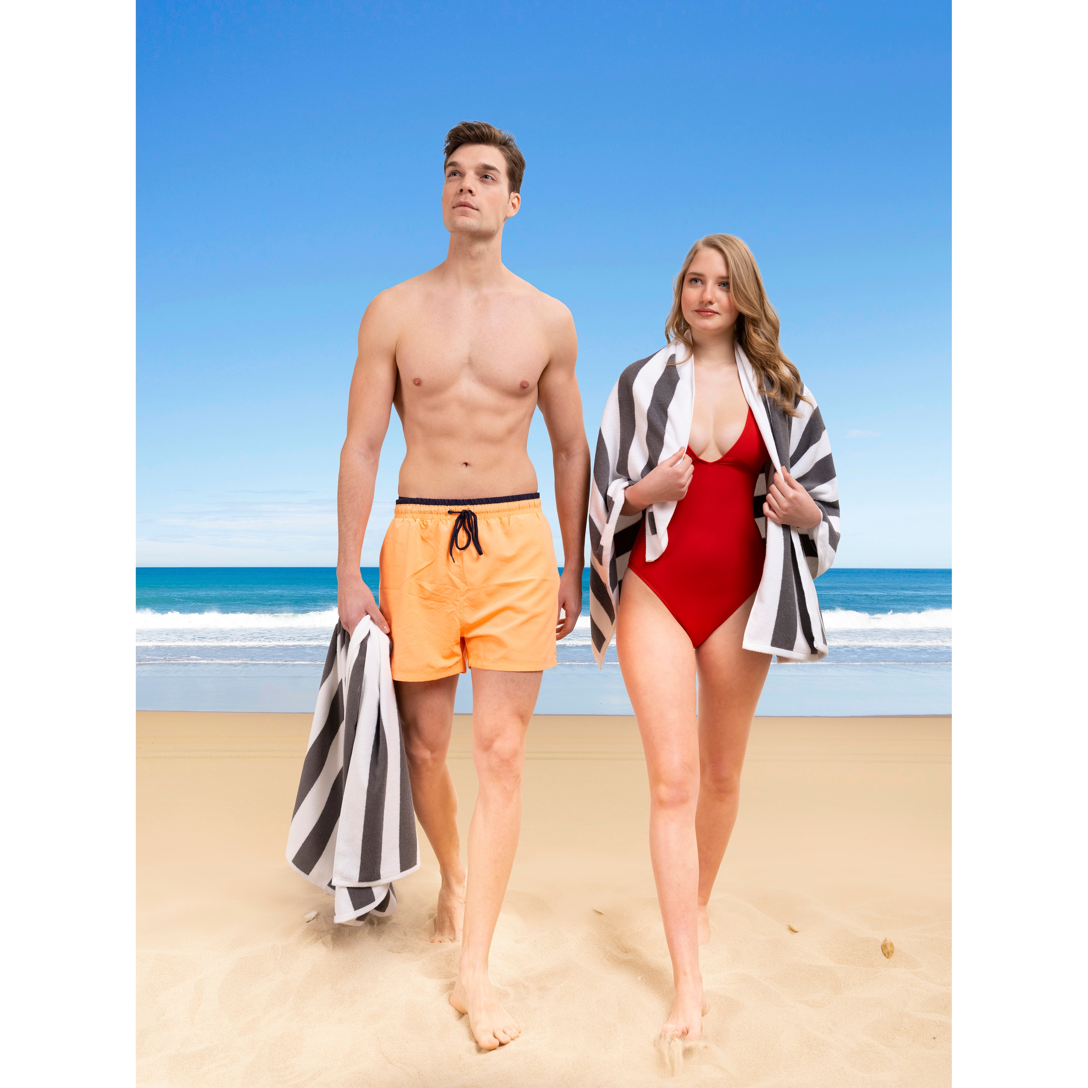 Matching beach towels store
