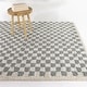 preview thumbnail 30 of 31, Covey Plush Checkered Thick Shag Area Rug