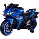 preview thumbnail 10 of 16, 12V Kids Ride On Motorcycle,550W Electric Ride On Motorcycle with Training Wheels, Light Wheels, Manual Throttle,LED Lights Blue