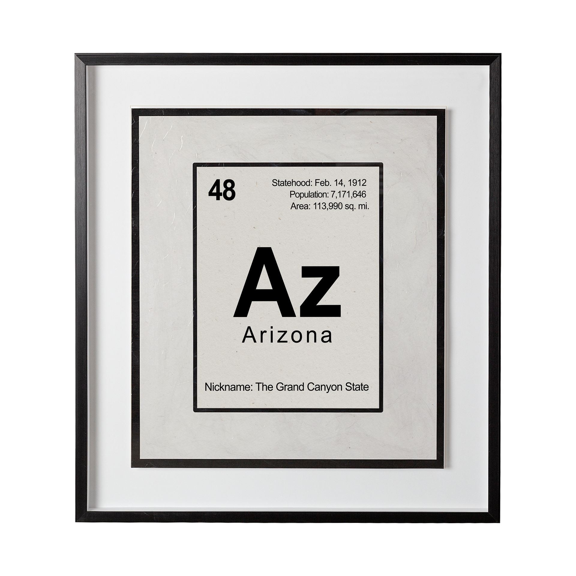 Arizona by Glartlab a Hand Embellished Textured Framed Art Print Matted under Glass