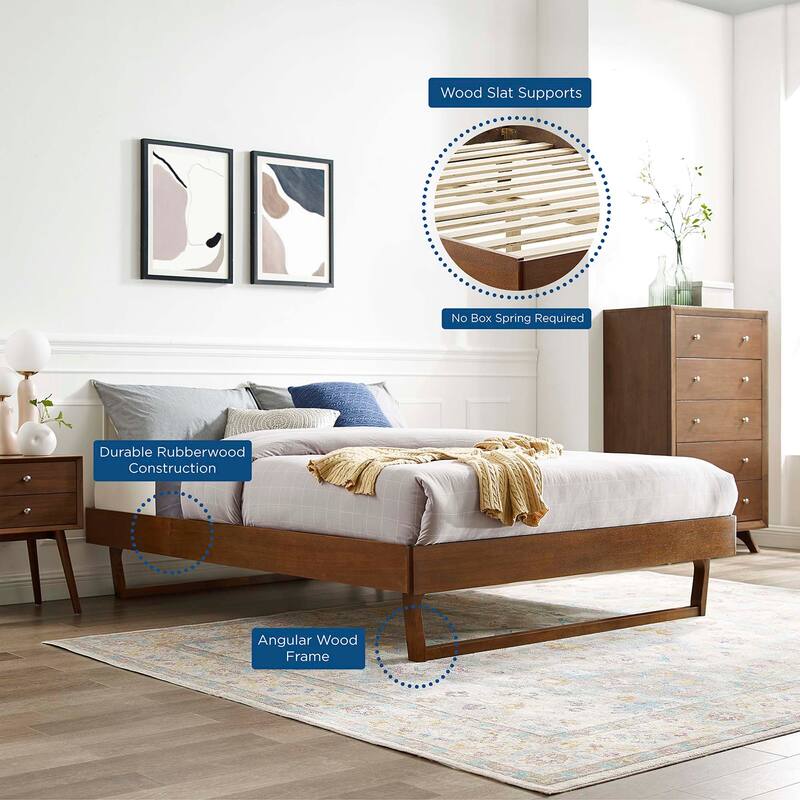 Billie Wood Platform Bed Frame main image 0
