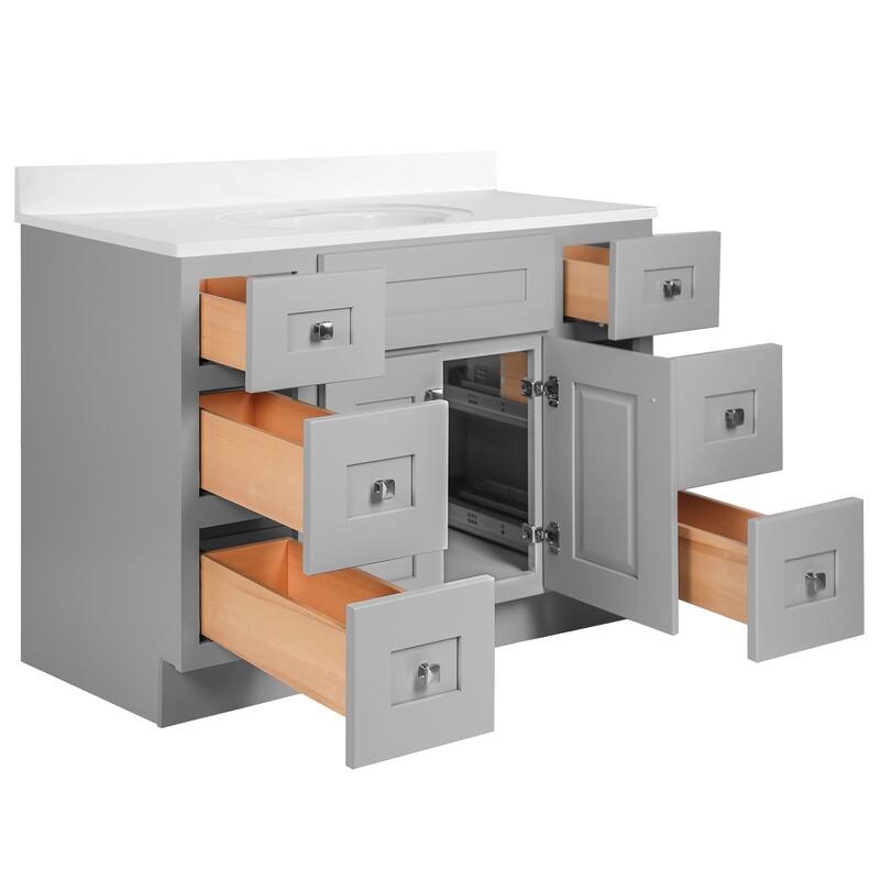 Brookings 49 Inch Assembled Bath Vanity with Single Hole Top