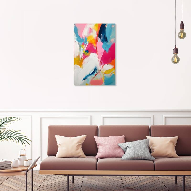 Wynwood Studio Abstract Lovely Feast Pink and Modern & Contemporary Wall Art Canvas Print - 30 x 20
