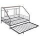 preview thumbnail 8 of 19, Full Size Metal House Bed with Trundle