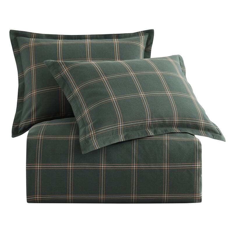HiEnd Accents Windowpane Plaid Modern Rustic Bedding 3 Piece Comforter Set