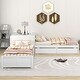 preview thumbnail 3 of 7, L-shaped Platform Bed with Trundle and Drawers Linked with built-in Flip Square Table,Twin,3 Beds in 1,Sturdy Construction