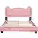preview thumbnail 11 of 12, Full Size Upholstered Platform Bed with Headboard