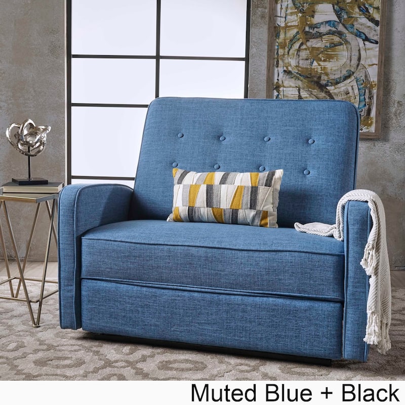 Christopher Knight Home Calliope Tufted Oversized Recliner Chair - Muted Blue/Black
