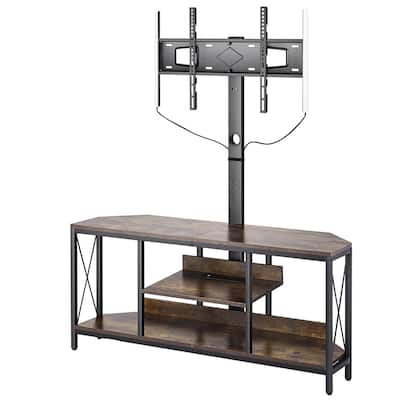 45 Inch TV Stand with Power Outlet, LED Lights, Adjustable Mount and Storage for TV - 45.3 x 13.8 x 20.5 in
