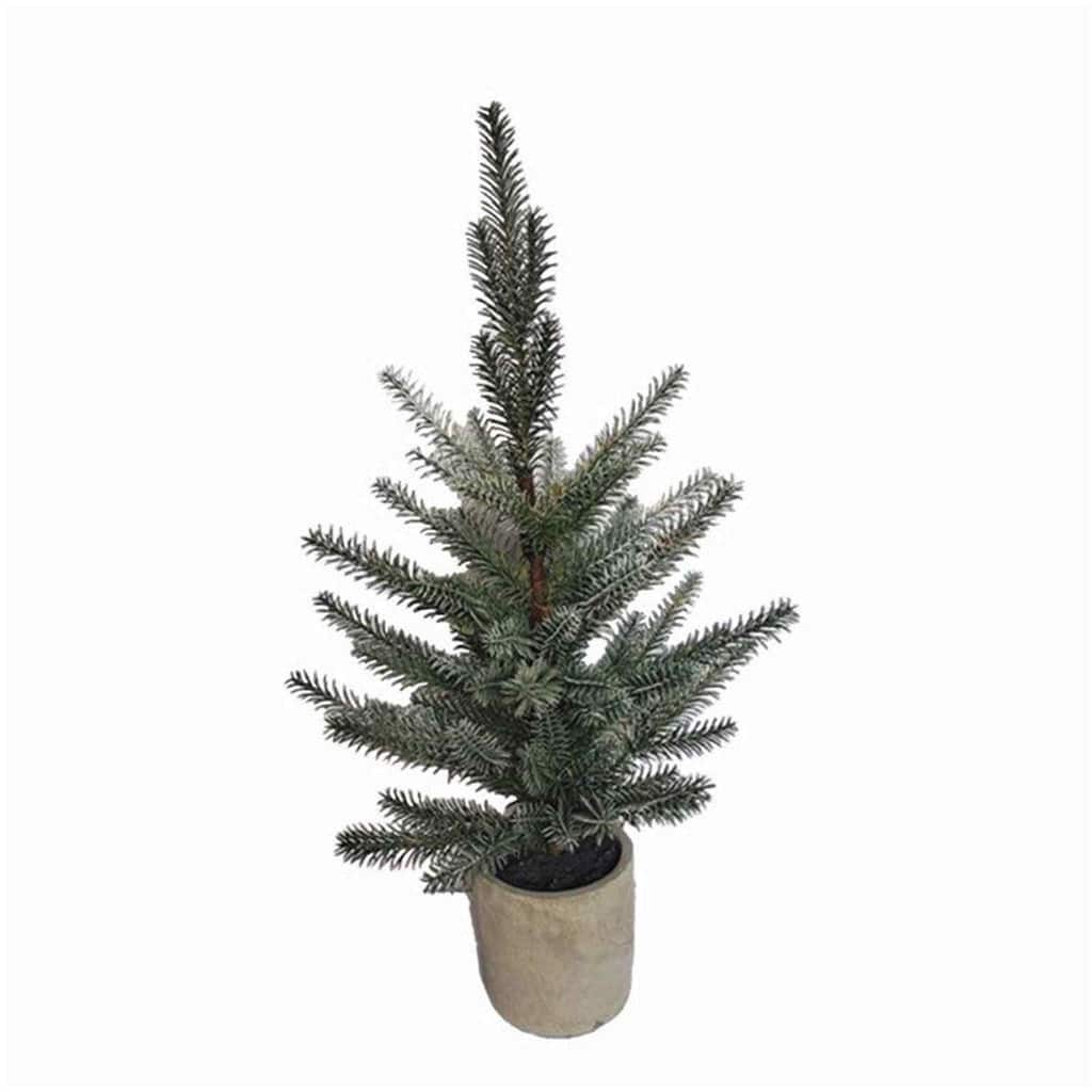Set of 2 Potted Pine Artificial Christmas Tree, Unlit, 24"