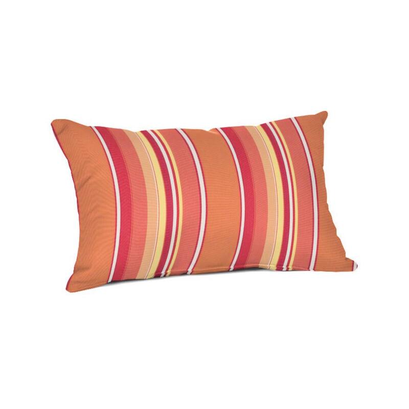 Sunbrella 20x13 Striped Outdoor Lumbar Throw Pillow - Dolce Mango