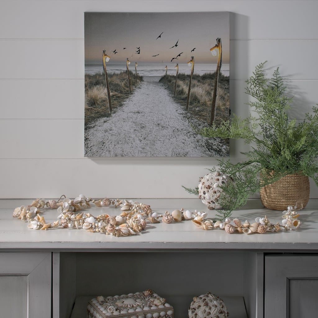 48" Shell And Pearl Beaded Garland