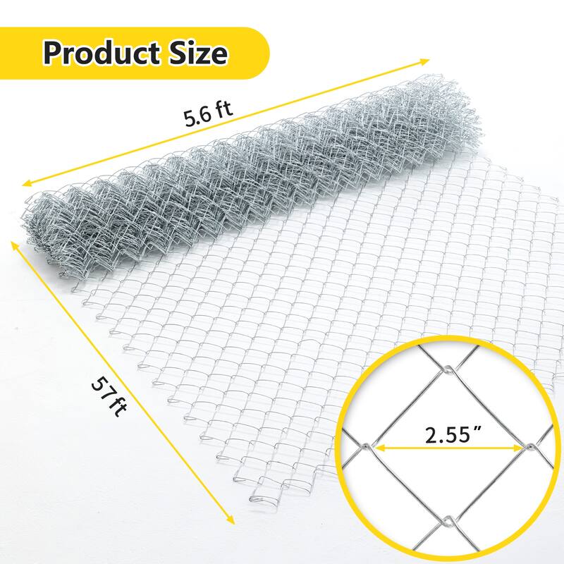 GDFStudio - Harrison Galvanized Hexagonal Chicken Wire Large Size -  5.6ft x 57ft - Silver