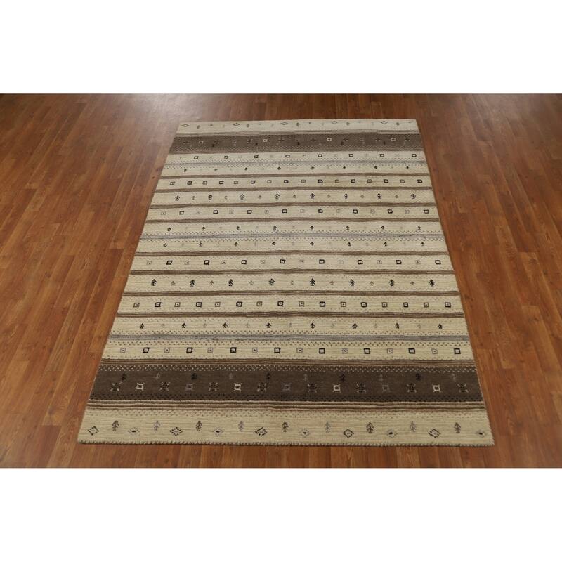 Gabbeh Indian Rug Handmade Tribal Oriental Wool Carpet - 5'4" x 7'6"