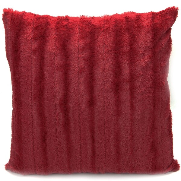 red furry throw pillows