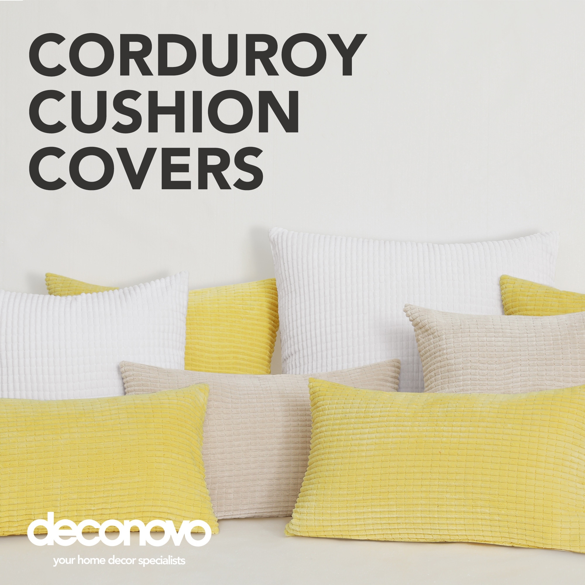 Deconovo Corduroy Throw Pillow Covers 2 PCS Cover Only On Sale