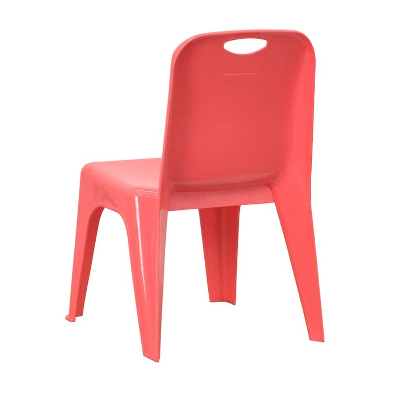 10 Pack Plastic Stackable School Chair with Carrying Handle and 11'' Seat Height - 13.75"D x 12"W x 21.5"H
