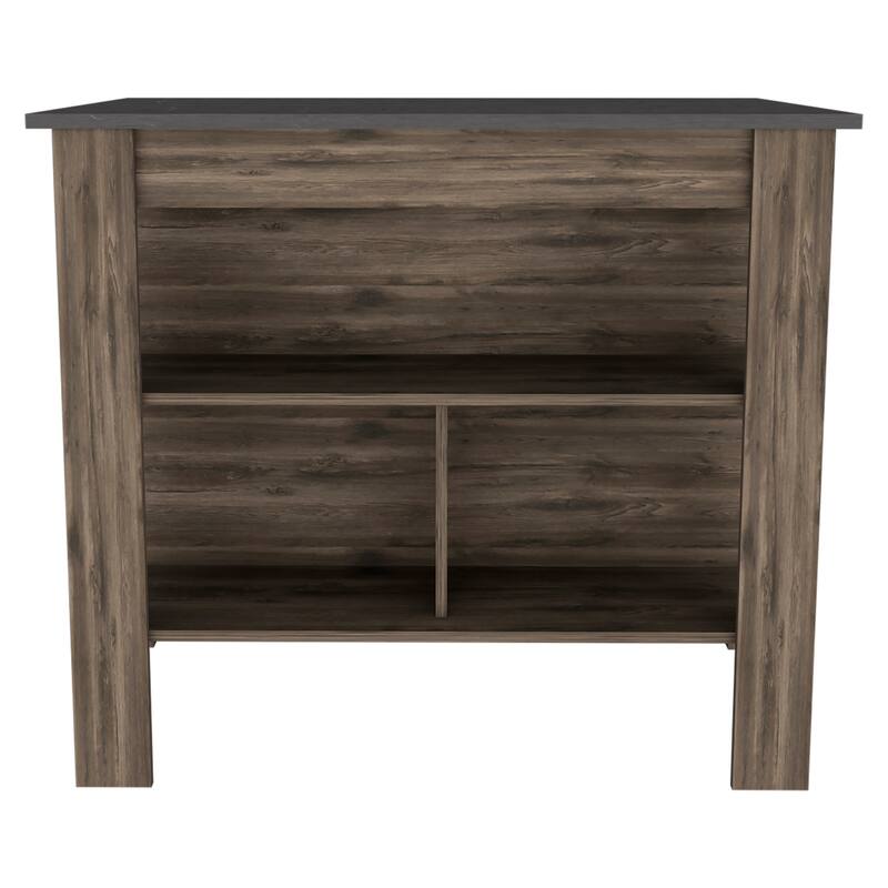 Kitchen Island with Storage - Stylish Prep Station & Shelves - 35.4" H x 40.5" W