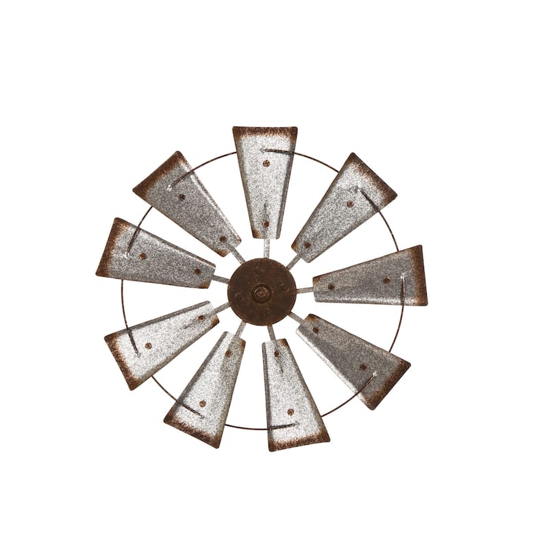 22"D Vintage Farmhouse Metal Wind Spinner Wall Decor by Glitzhome
