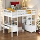 preview thumbnail 2 of 22, Modern Twin Size Loft Bed With Built-in Desk With Two Drawers And Storage Shelves And Drawers,For Bedroom