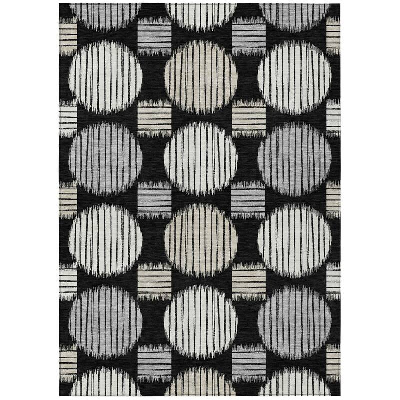 HomeRoots Geometric Transitional Rectangle Outdoor Rug