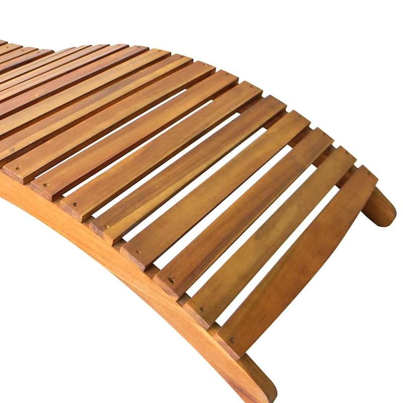 vidaXL Patio Sun Lounger with Cushion Solid Acacia Wood - 72.4" x 21.7" x 25.2"