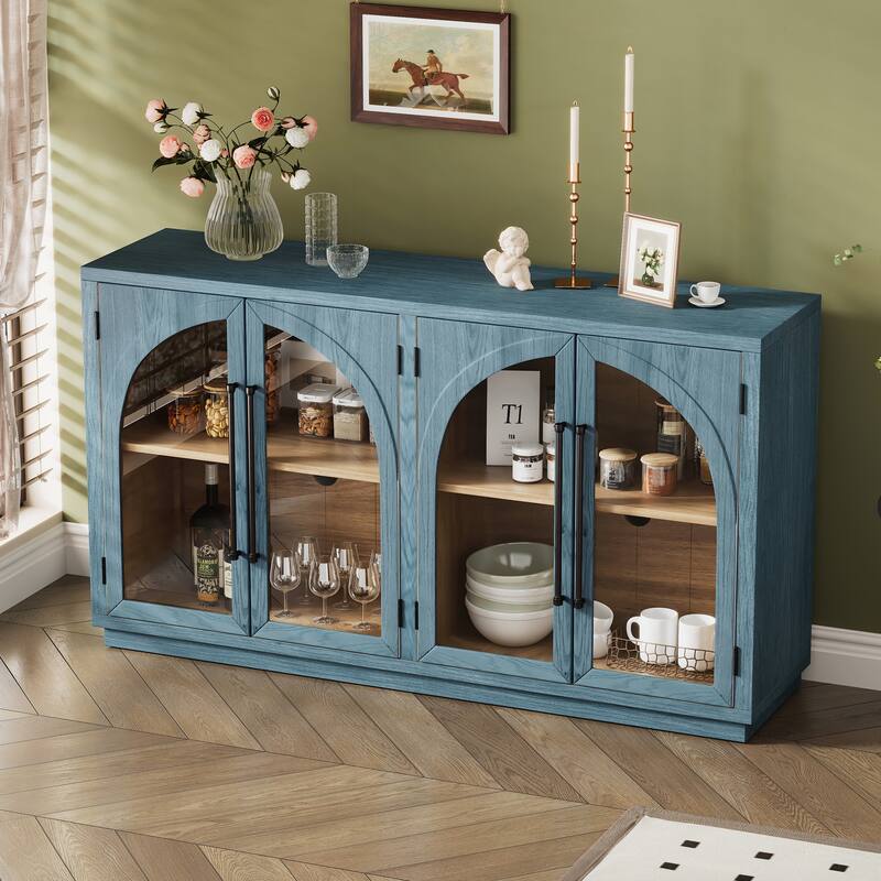 4-Door Large Storage Sideboard Buffet Cabinet
