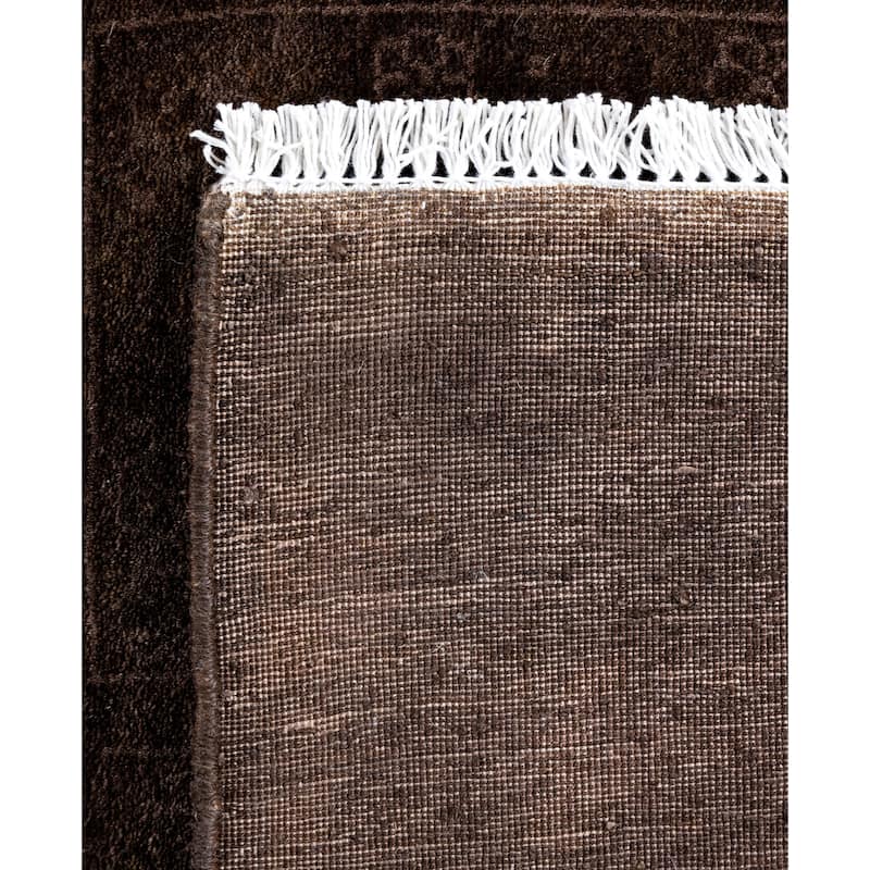 Overdyed One-of-a-Kind Hand-Knotted Runner Rug - Brown - 2' 7" x 4' 4"