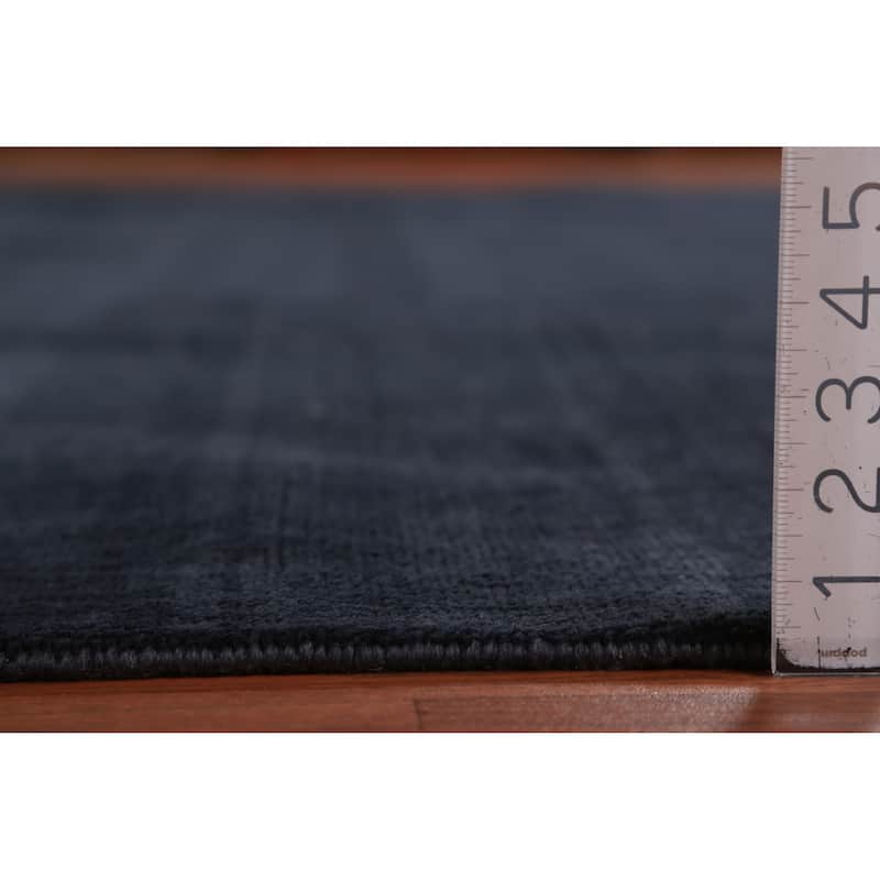 Hand Knotted Oriental 100% Wool Carpet Modern Solid Greys & Charcoal Gabbeh Area Rug - 12' 1'' X 9' 5''