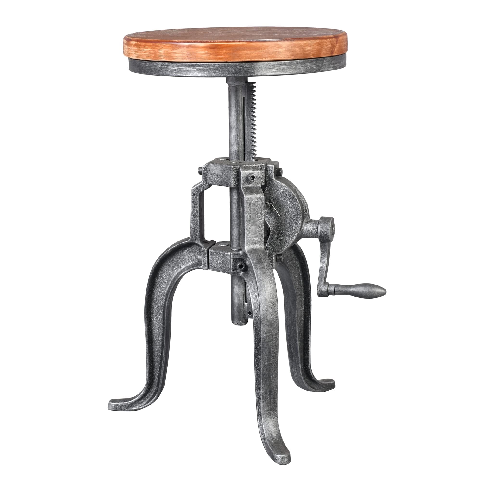 American Antique Industrial DIY Crank Stool Cast Iron Three-Legged