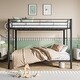 preview thumbnail 2 of 7, Easy Assembly Metal Bunk Bed Twin Over Twin, Heavy Duty Twin Bunk Beds with shelf and Slatted Support, Black