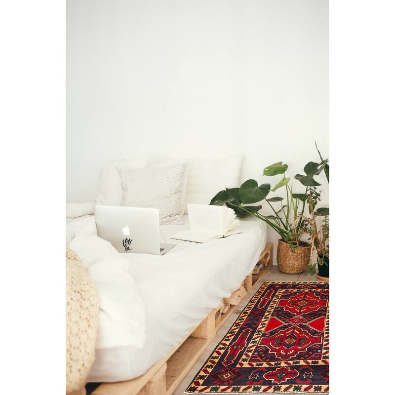 ECARPETGALLERY Hand-knotted Teimani Dark Navy Wool Rug - 2'9 x 4'6