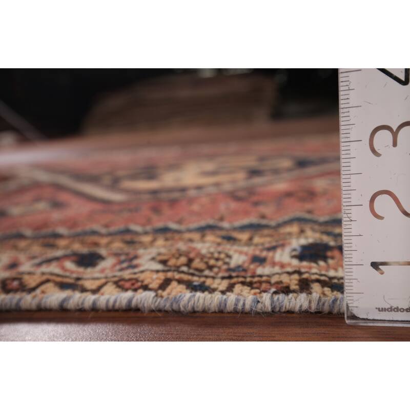Distressed Bakhtiari Vintage Persian Runner Rug Handmade Wool Carpet - 3'7" x 9'9"