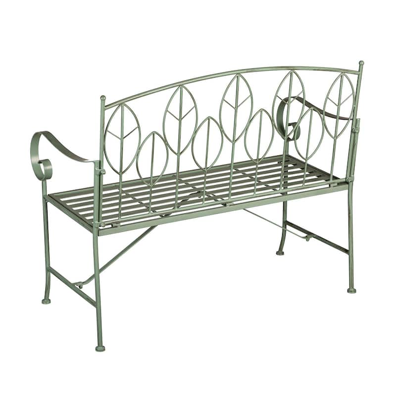 42 in. Sage Leaf Metal Garden Bench - 42 in
