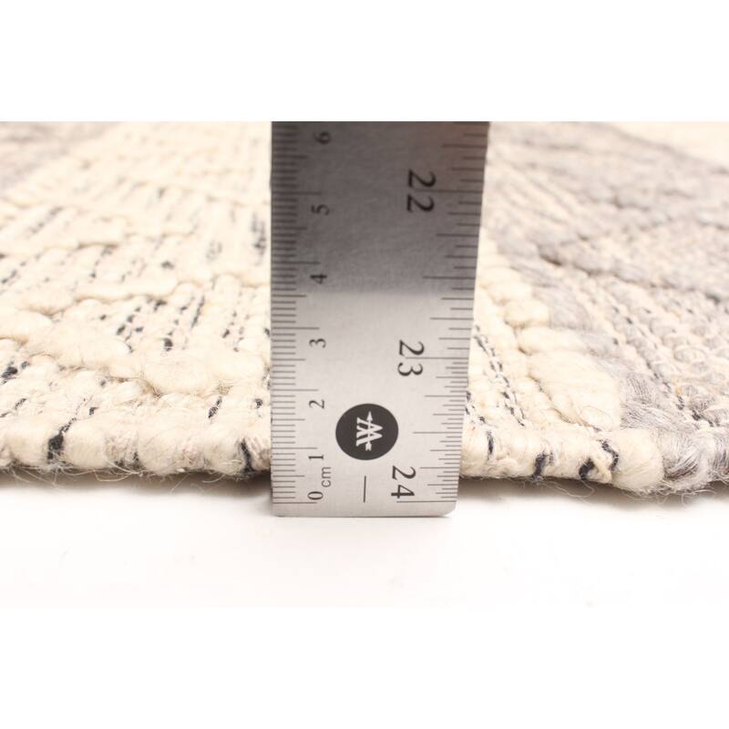 ECARPETGALLERY Braid weave Sienna Cream Wool Rug - 5'0 x 7'3