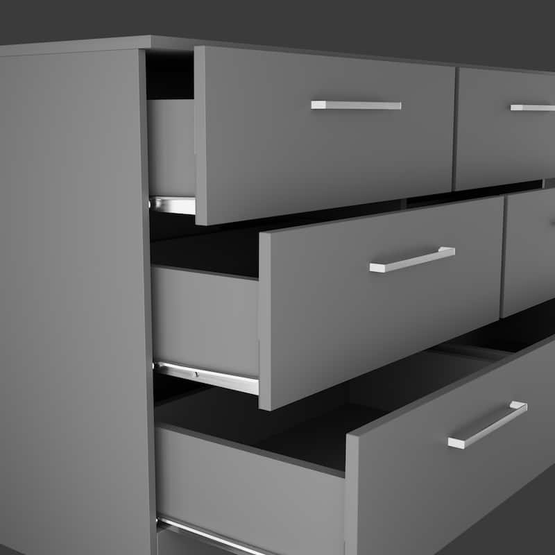 Kappesberg Sofia 50"W 6-Drawer Horizontal Dresser – Modern Bedroom Storage