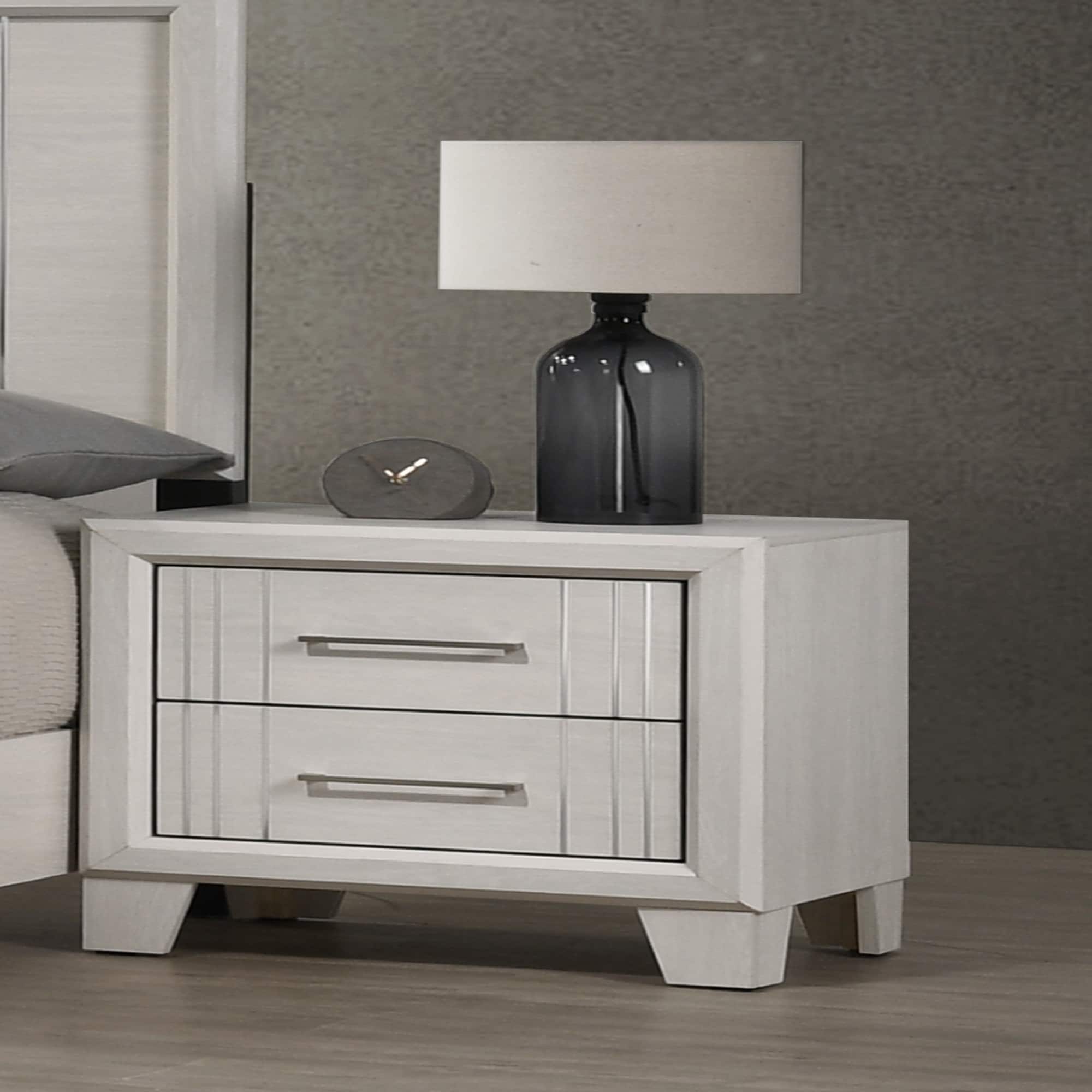 1pc Contemporary Two-Drawers Nightstand Bed Side Cabinet