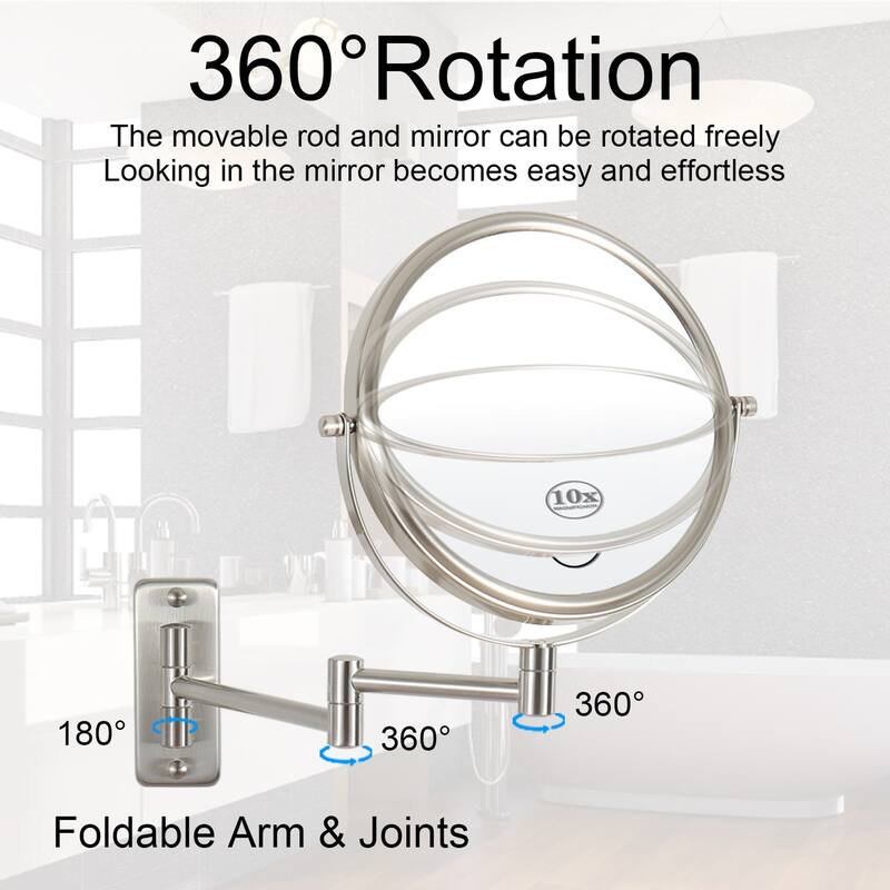 8 inch Double-Sided Anti-Fog Wall Mounted Bathroom Mirror