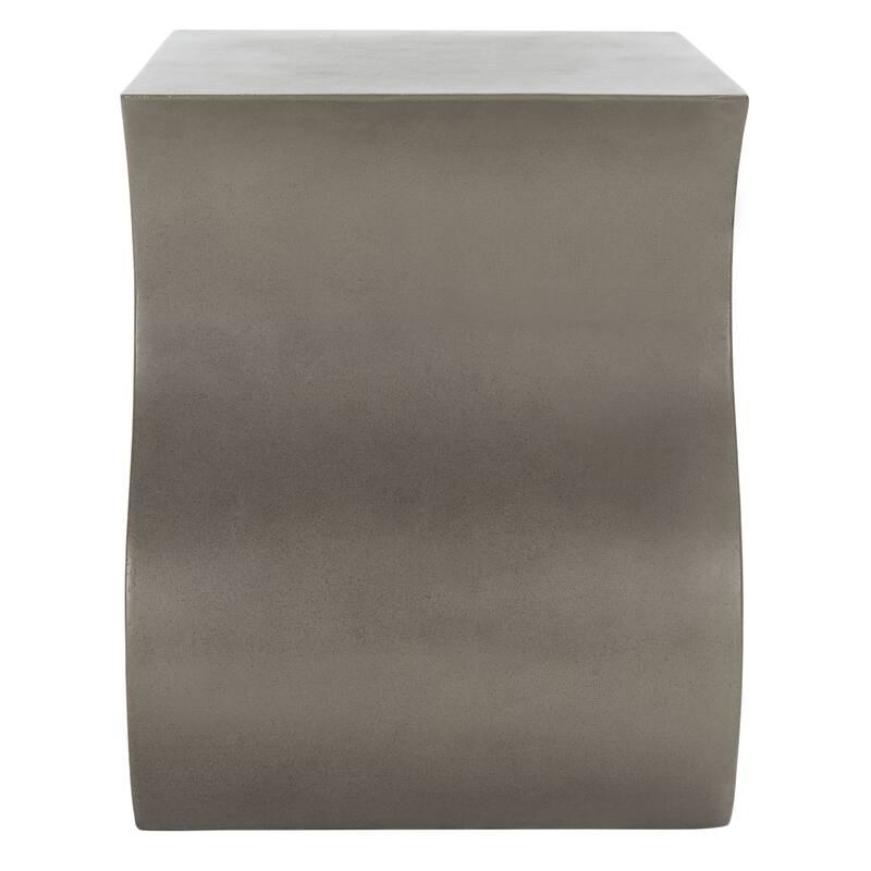 SAFAVIEH Outdoor Nastafa Concrete Accent Stool - 18.11" W x 14.57" L x 18.11" H - 18Wx15Dx18H