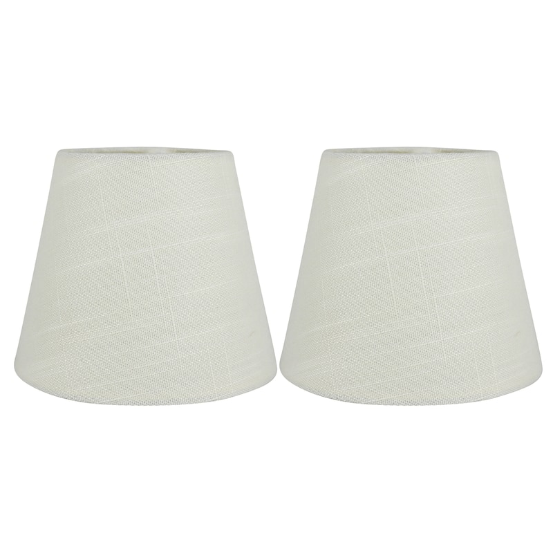 Meriville Linen Clip On Chandelier Lamp Shades, 4-inch by 6-inch by 5-inch - Set of 2 - Sand