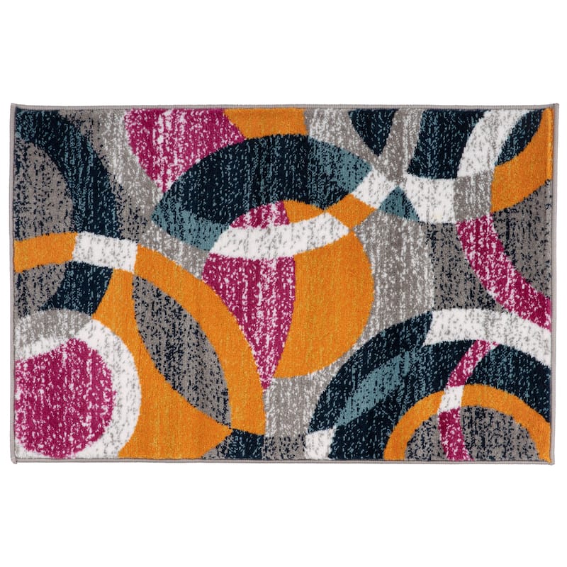 World Rug Gallery Geometric Circles Area Rug