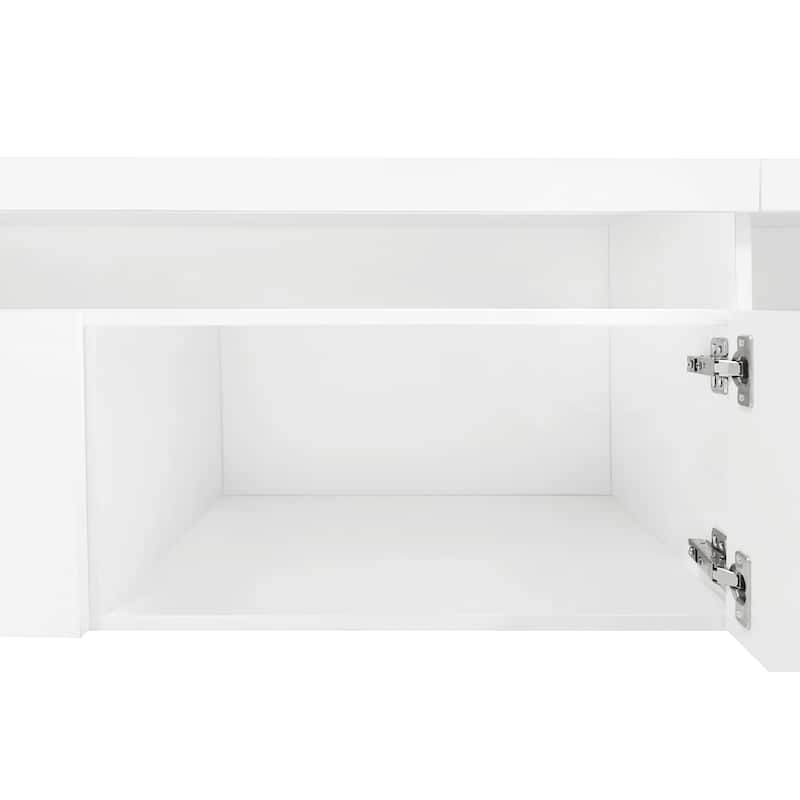 94" TV Stand with Glass Shelves & LED for TVs Up to 105"