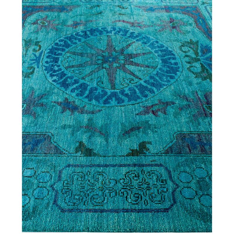 Overdyed One-of-a-Kind Hand-Knotted Area Rug - Green - 8' 3" x 9' 8"