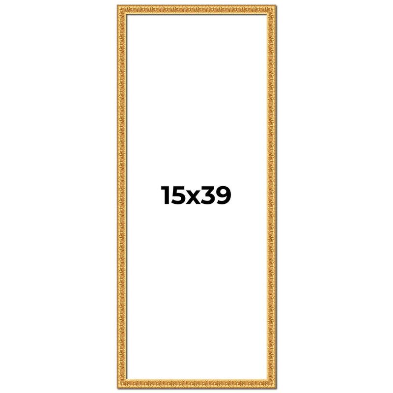 15x39 Frame Gold Real Wood Picture Frame Width 1 inches | Interior