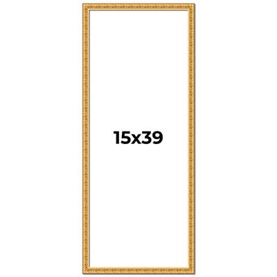 15x39 Frame Gold Real Wood Picture Frame Width 1 inches | Interior