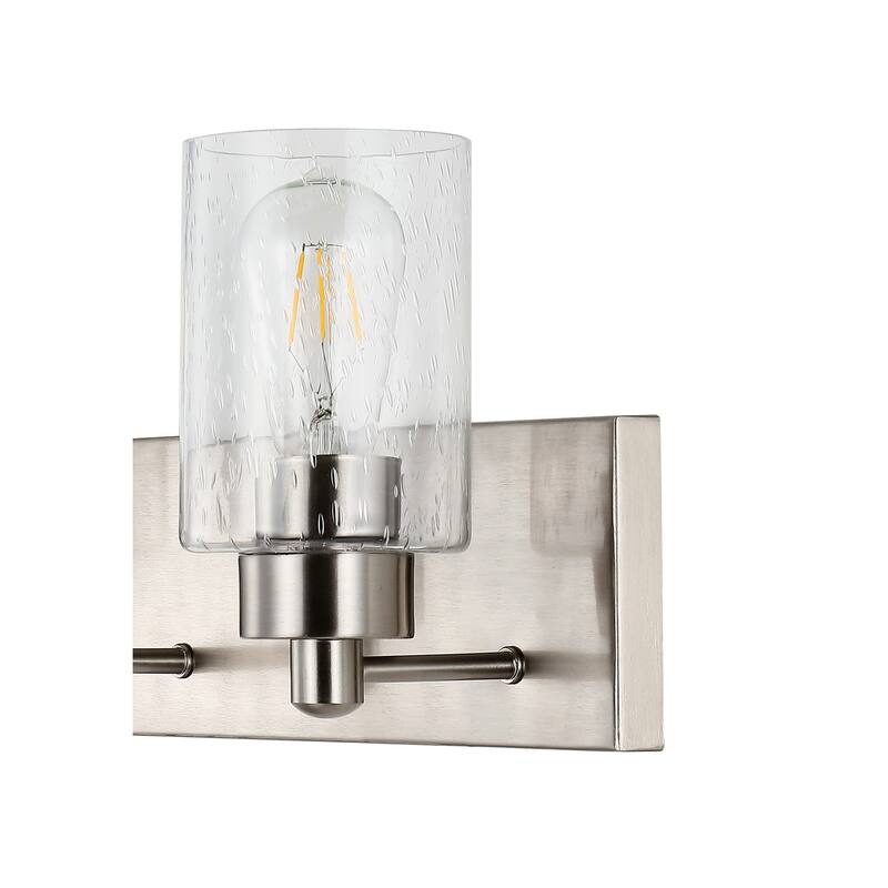 Lydia 3-Light Seeded Glass/Iron Modern Contemporary LED Vanity Light, by JONATHAN Y