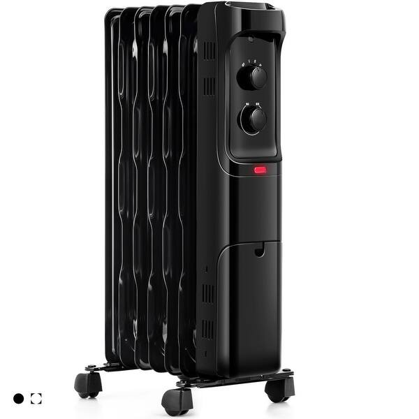 Gymax 1500W Oil Filled Radiator Heater Space Heater with 3 Heat Settings  Black/White - Bed Bath u0026 Beyond - 32838808
