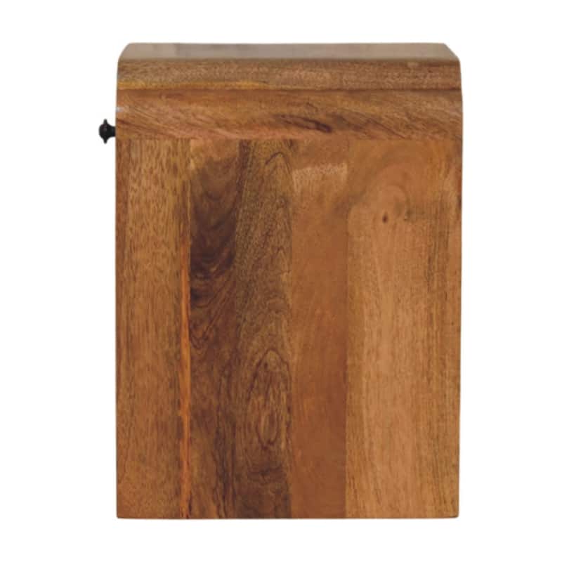 HomeRoots 16" Oak Solid Wood One Drawer Scallop Edge Nightstand