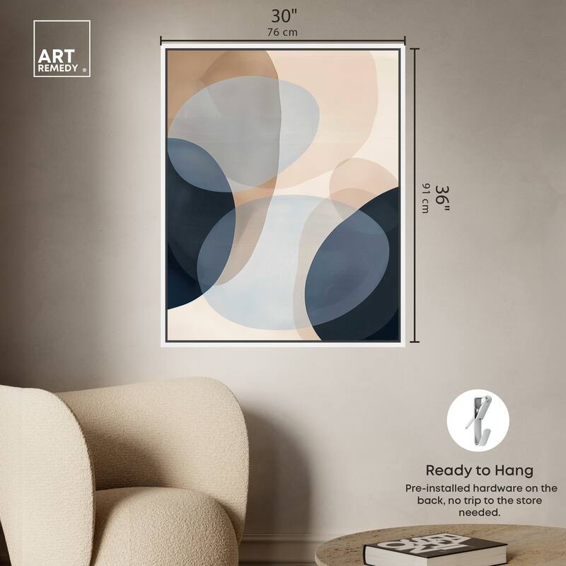 Art Remedy In My Thoughts Framed Abstract Shapes 1 Piece Canvas Wall Art